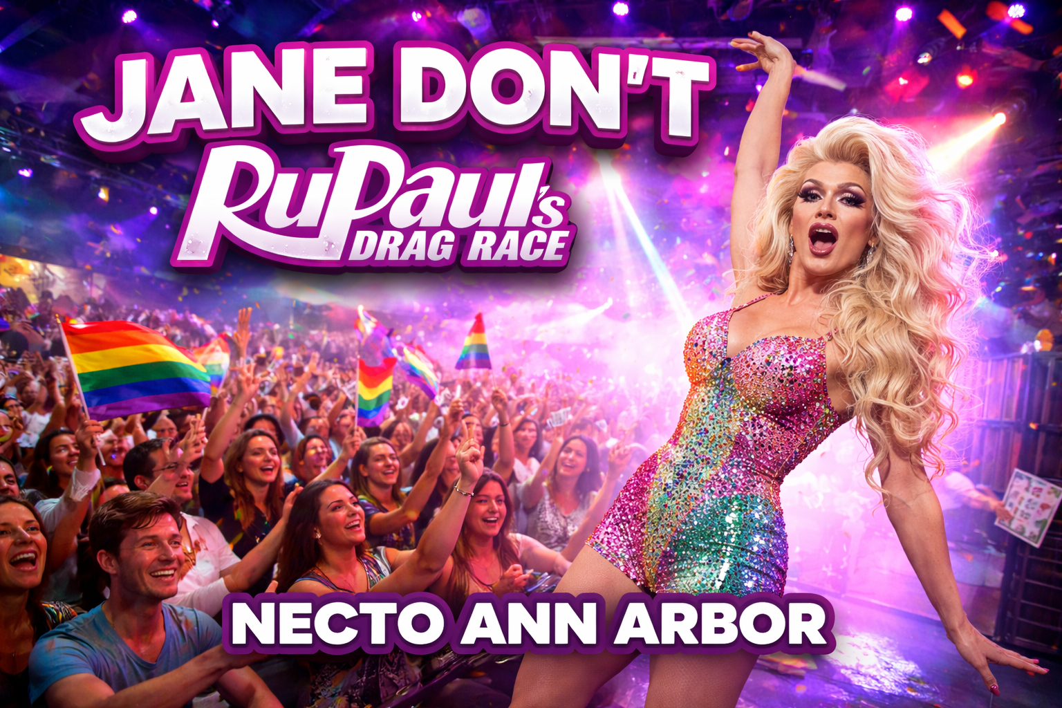 Jane Don’t & RuPaul’s Drag Race Queens at Necto Ann Arbor